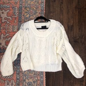 Mustard Seed White Knit Sweater